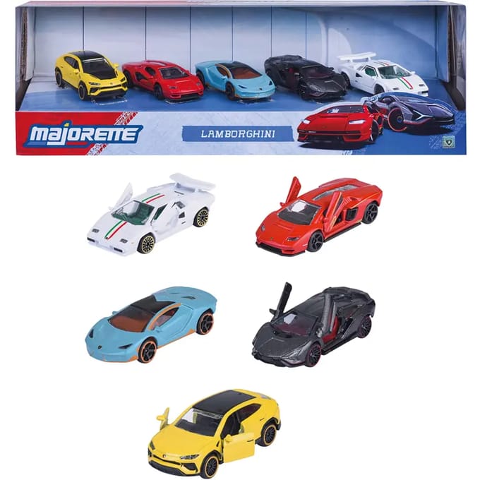 Majorette - Gift pack Lamborghini 5 stuks - Die cast metaal modelauto - schaal 1:64 - 8502105001