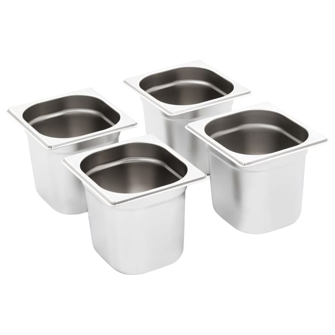 vidaXL - Gastronormbakken - 8 - st - GN - 1/6 - 150 - mm - roestvrij - staal
