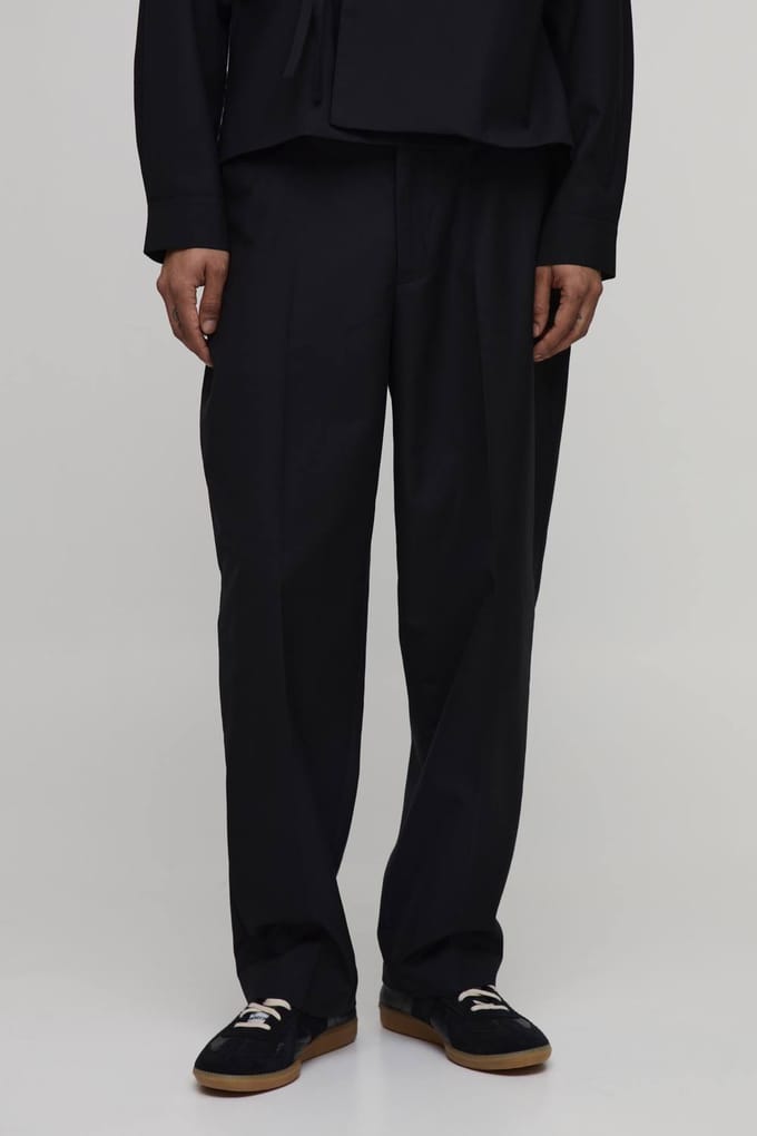 Kostuumbroek Met Riem In Relaxed Fit | Black | Size 30