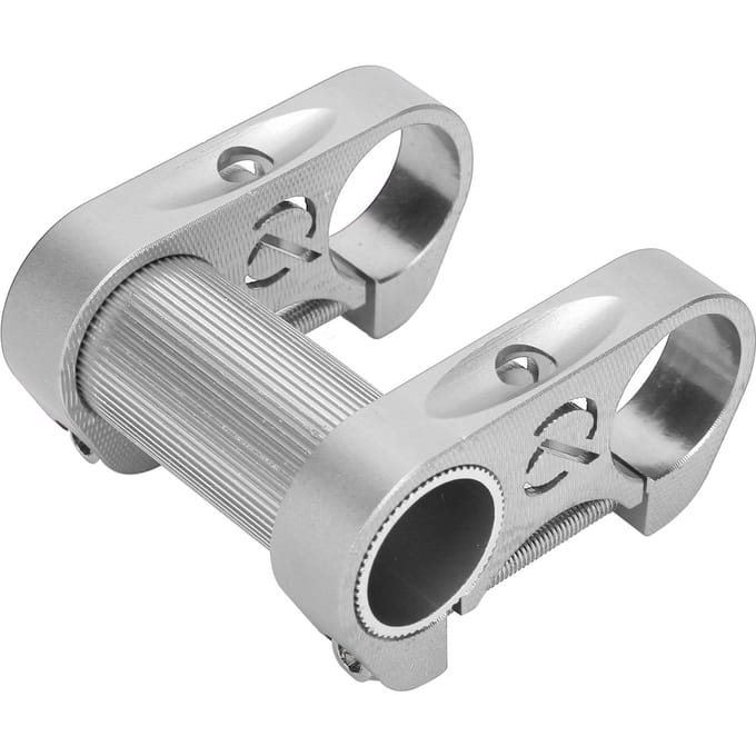 Potence Riser Double pour Vélo 25.4MM Vélo Pliant Alliage d'Aluminium Potence de Guidon Réglable argenté