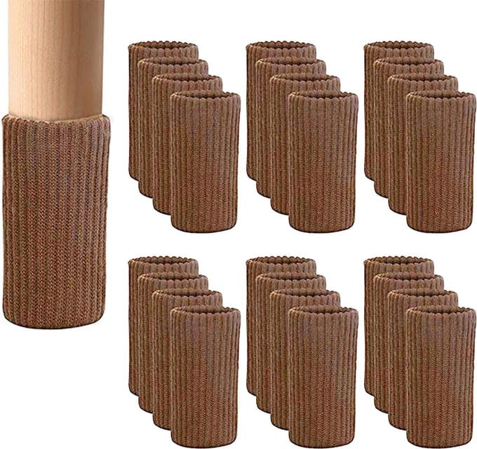 Elastische Stoelpoot Beschermers Set van 24 Bruin