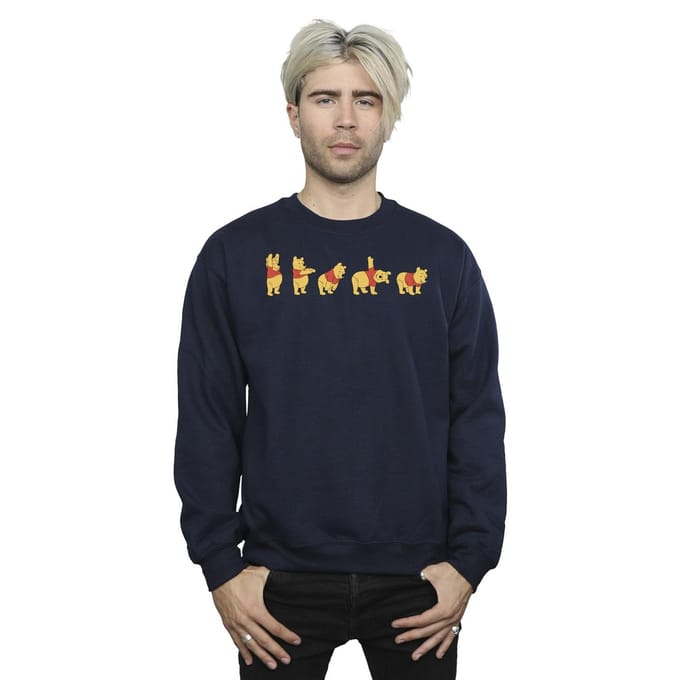 Disney Heren Winnie De Poeh Stretching Sweatshirt (Marineblauw)