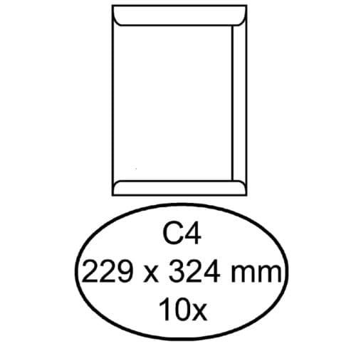 Envelop quantore akte c4 229 x 324 120 gr zk wit - 10 stuks pak