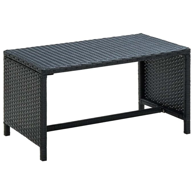 vidaXL - Salontafel - 70x40x38 - cm - poly - rattan - zwart
