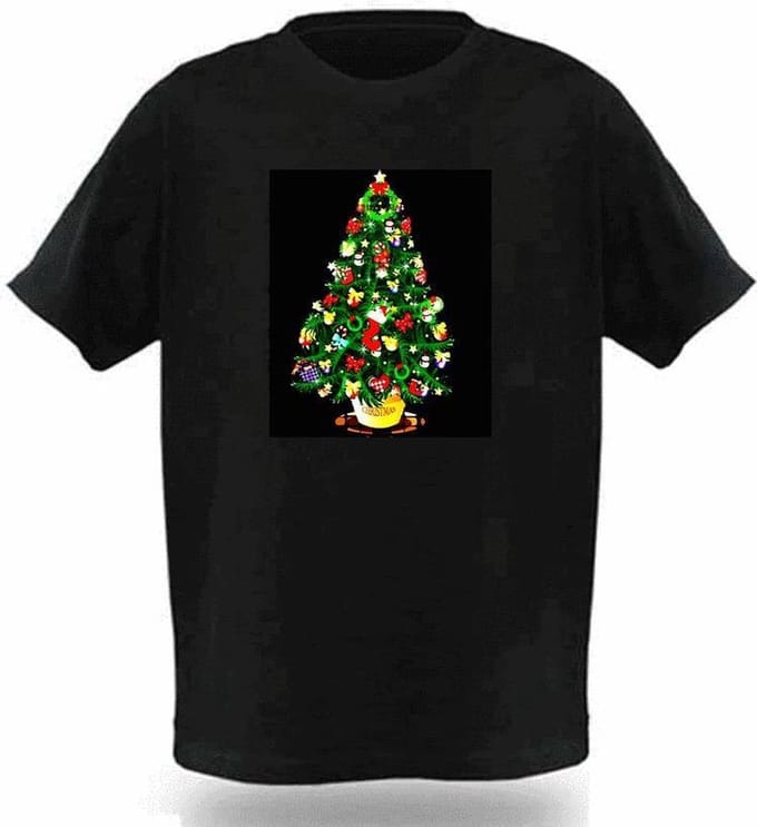 LED Equalizer T-SHIRT Kerstboom 002 - XXS