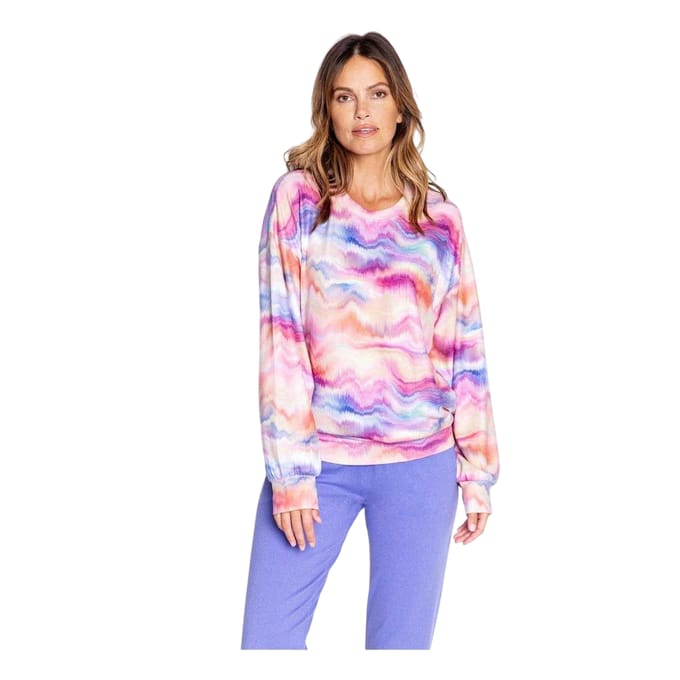 PJ Salvage Dames/Dames Tie Dye Relaxed Fit Overhemd (Perzik/herfst/Water)