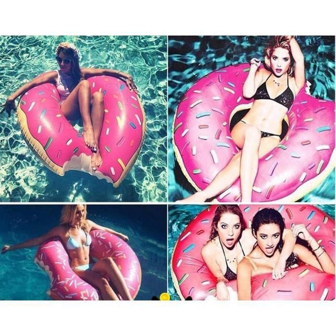 Roze donut zwemband Volwassen maat - 120cm roze
