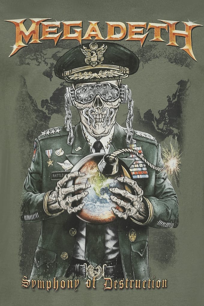 Megadeth T-shirt - Earth Bomb - S tot 5XL - voor Mannen - groen
