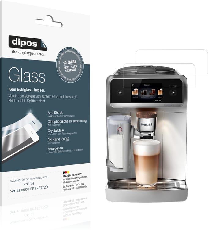 dipos – 2x Pantserfolie geschikt voor Philips Series 8000 EP8757/20 | 9H Screenprotector