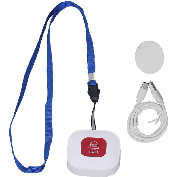 WiFi Slimme SOS Oproepknop Alarm Oproepbel Draadloze Pager voor Mantelzorger Verpleegkundige Alarmsysteem Noodgeval white