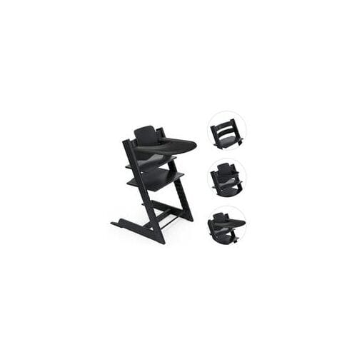 Stokke Tripp Trapp bundel kinderstoel met babyset en tafelblad Black unisex