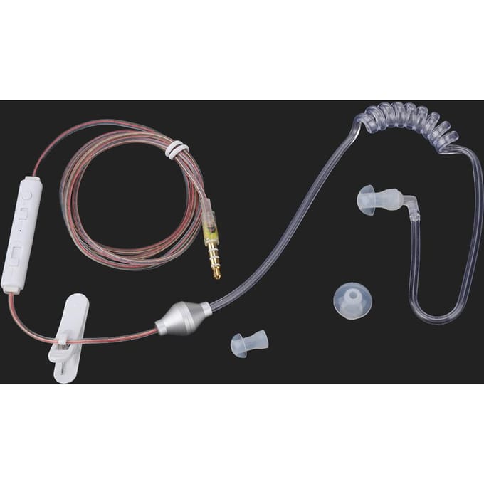 In-ear Headsets Luchtslang Beveiligingsoortje met Microfoon voor IOS voor Android transparent