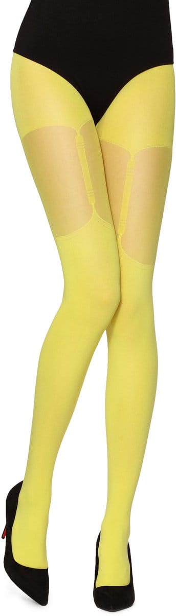 Merry Style Dames Panty - 60 DEN-Overknee-Look – Polyamide – Canarinio – S - MS-GB-260