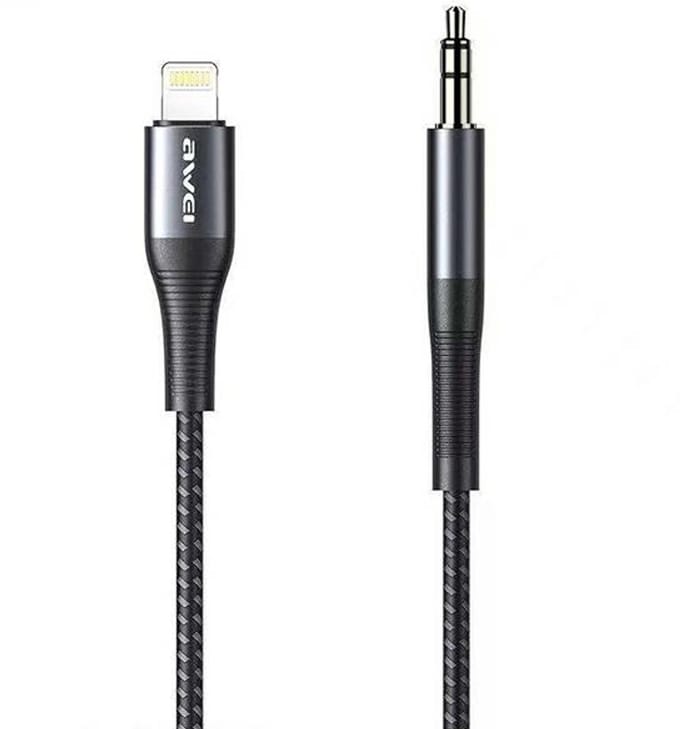 Awei Lightning naar Jack Adapter - Grijs - CL-116L - Kristalheldere Geluidskwaliteit