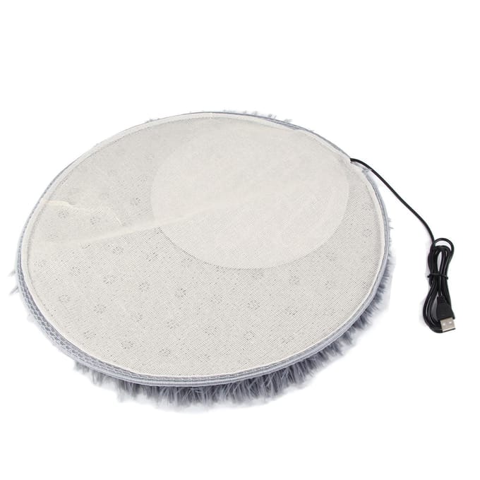 Peluche Quatre Saisons Interface de Charge USB Couverture Chauffante Électrique pour Animaux de Compagnie Tapis Chauffant pour Petits Chiens gris argent