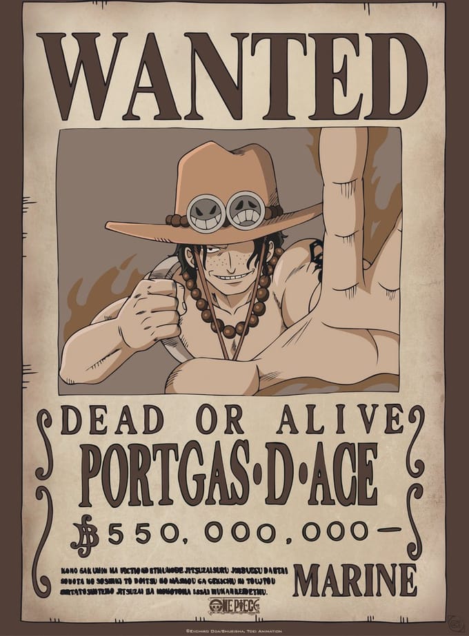 Poster One Piece - Wanted Ace 38x52cm