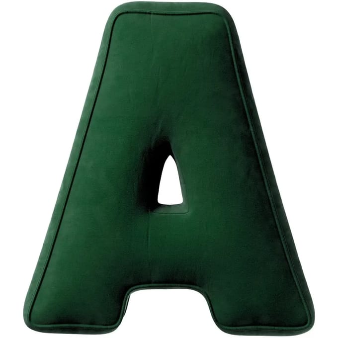 Kussen letter a Yellow Tipi Posh Velvet