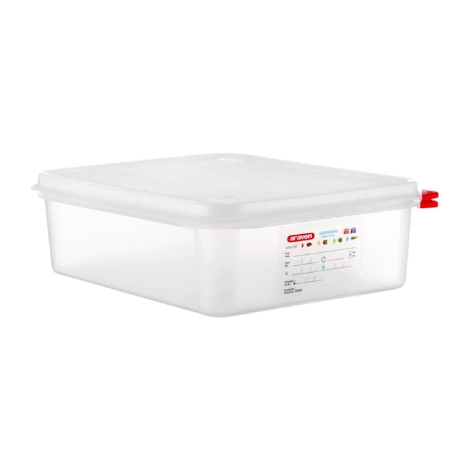 Araven polypropyleen 1/2 gastronorm voedseldoos 6,5L (4 stuks)