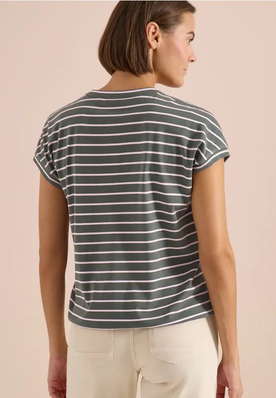 Shirt met ronde hals en strepen