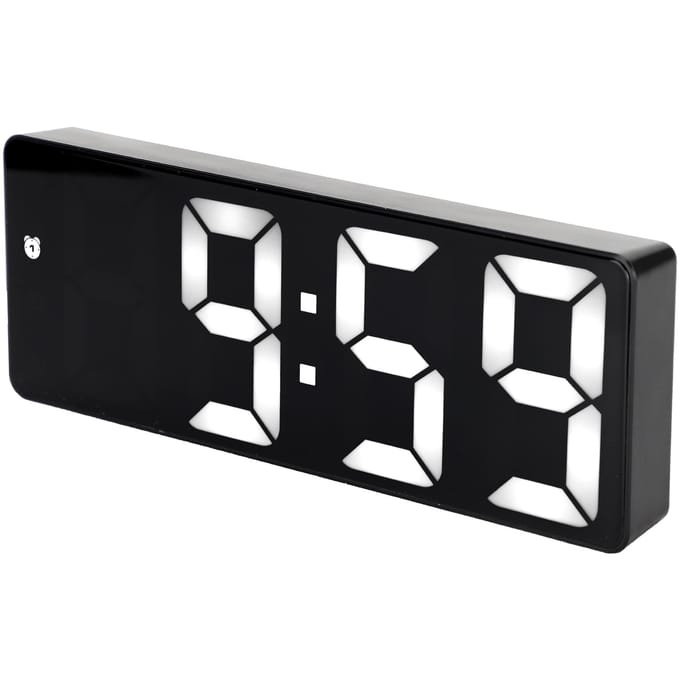 LED Spiegel Wekker USB Elektronische Digitale Tafel Oplaadbaar Gespiegeld Decoratie gray