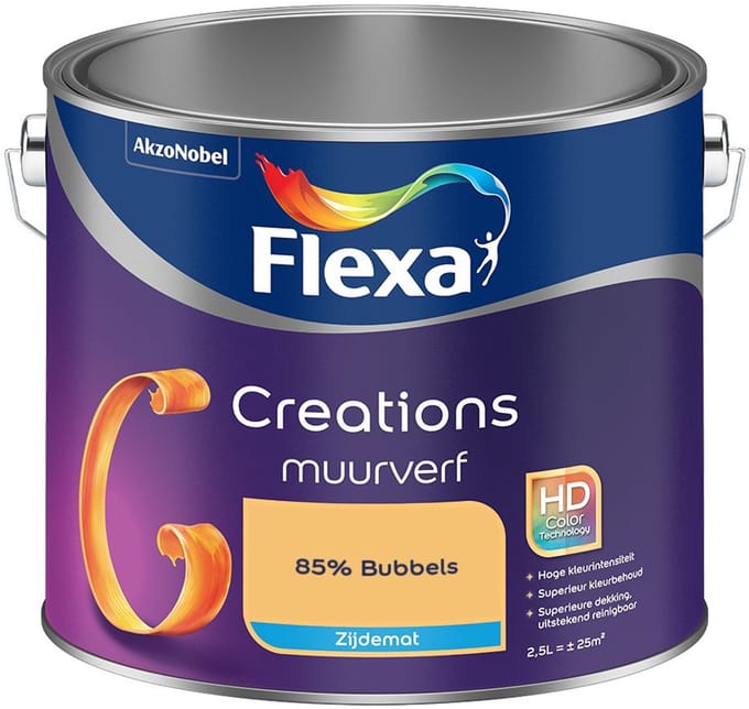 Flexa - Creations Muurverf Zijdemat - 85% Bubbels - Mengverf - 2,5 L