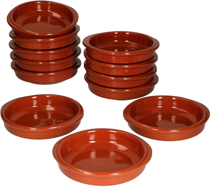 Set van 12 cazuela kleikommen Bernd met handvatten 12cm S - 99510