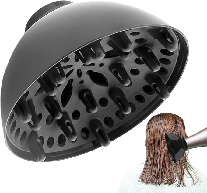 Haardroger Diffuser - Universele Accessoire - Krullen Stylen - Warmtebescherming - 21 x 21 x 9.5 cm - Zwart
