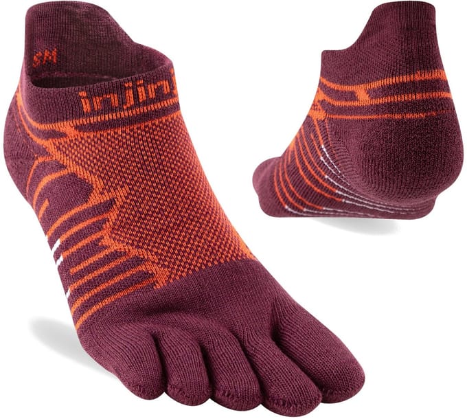 Injinji Ultra Run No-show teensokken - Bordeauxrood - 37-40