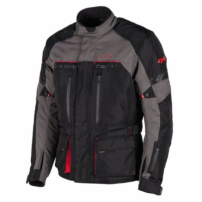 DXR Motorjas - Roadtrip - Zwart Donkergrijs Rood - S