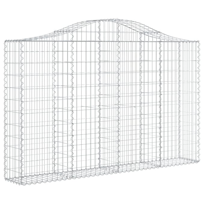 vidaXL - Schanskorf - gewelfd - 200x30x120/140 - cm - gegalvaniseerd - ijzer