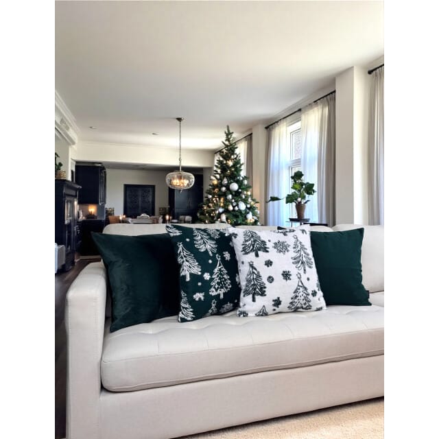 Frosty Forest Wit Kerst Kussenhoes | 45 x 45 cm | Polyester
