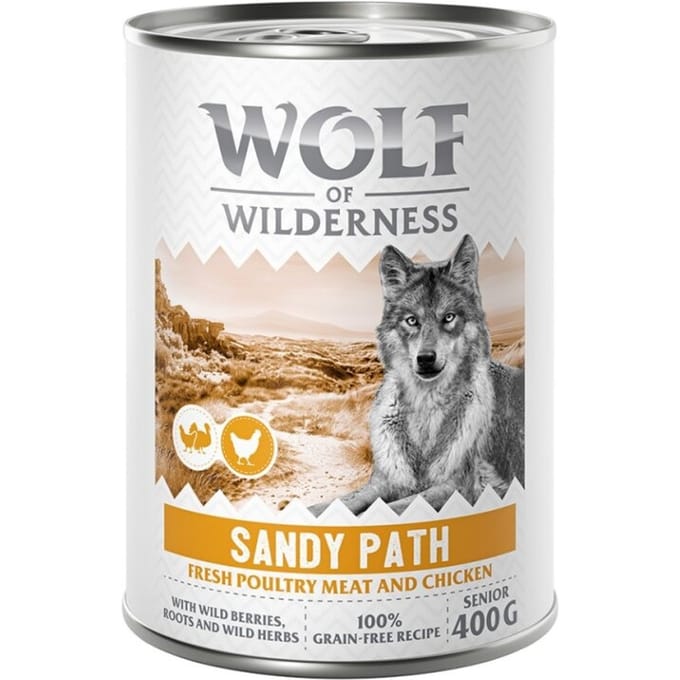 Wolf of Wilderness Senior “Expedition” 6 x 400 g - Sandy Path - Gevogelte met kip