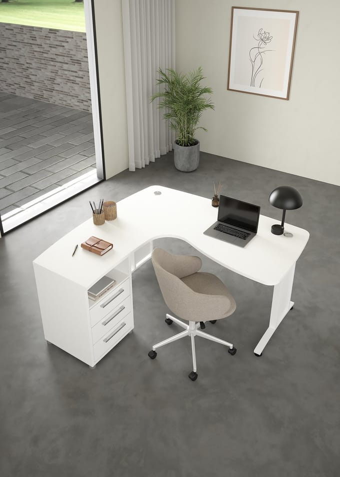 Hoekbureau Prima Wit - Giga Living
