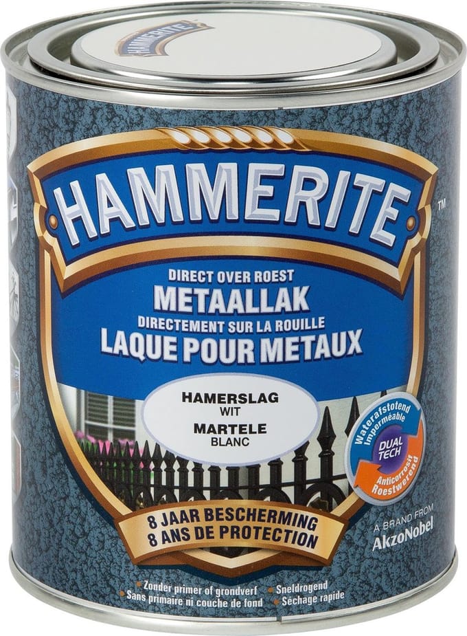 Hammerite - Metaallak Hamerslag - Wit - 0,75 L