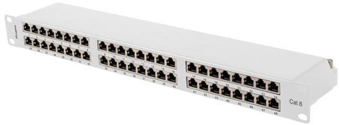 PATCH PANEL 48 PORT 1U 19 CAT6 FTP SHIELDED GRAY LANBERG