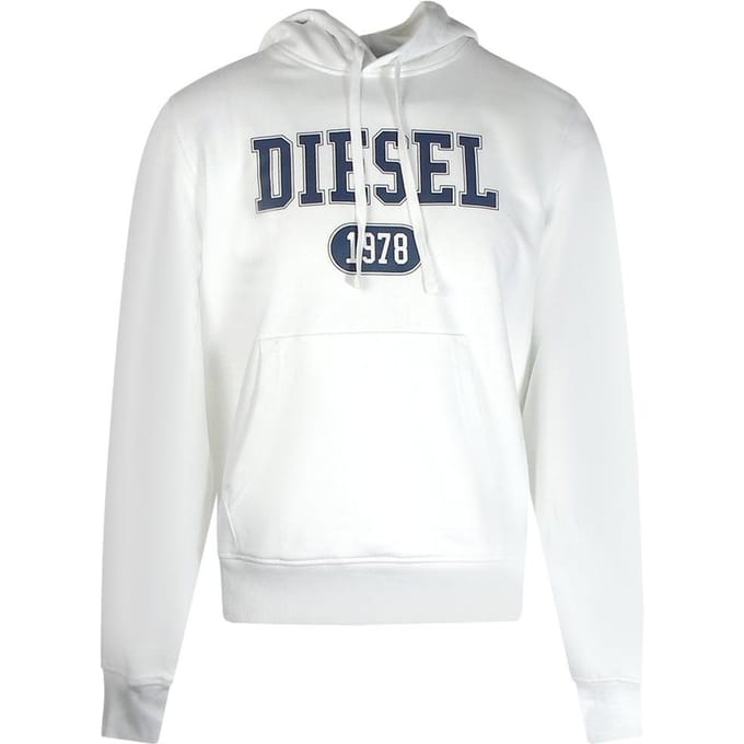 Diesel Heren 1978 Bold Logo Hoodie (Wit)