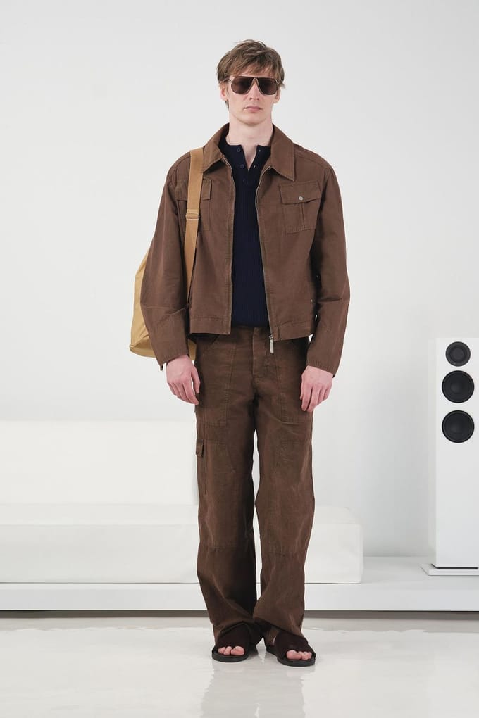 Katoenen Gabardine Ritsjack met Zak