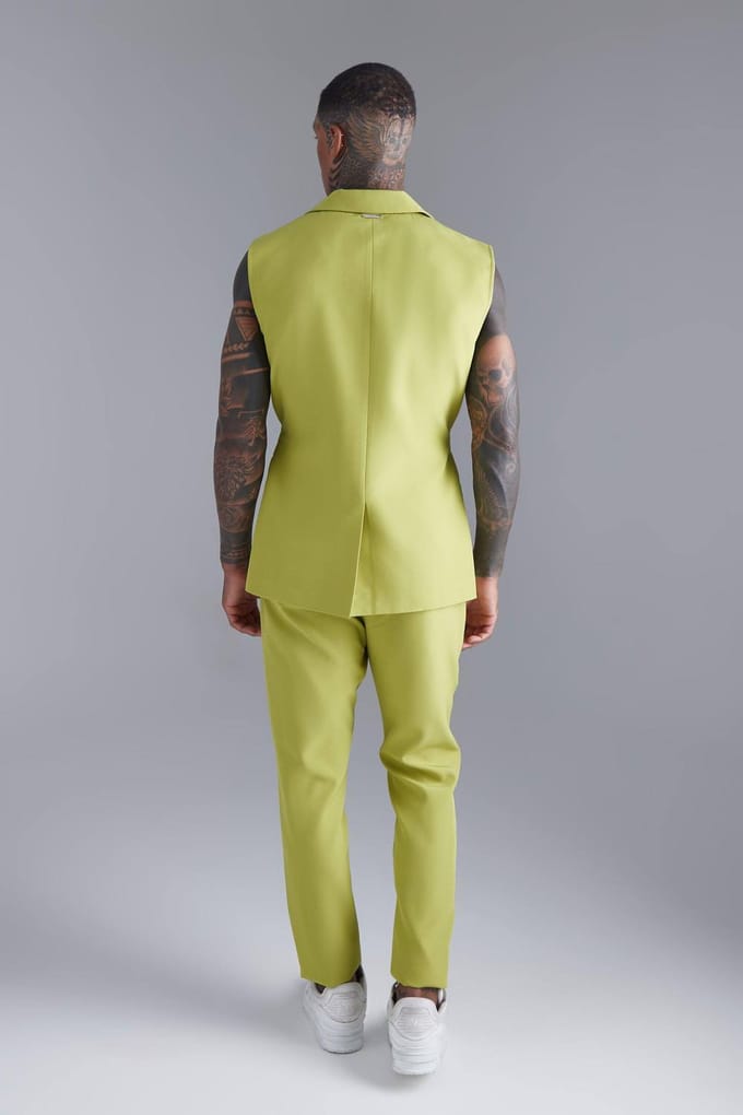 Skinny Zip Suit Trouser | Lime | Size 40
