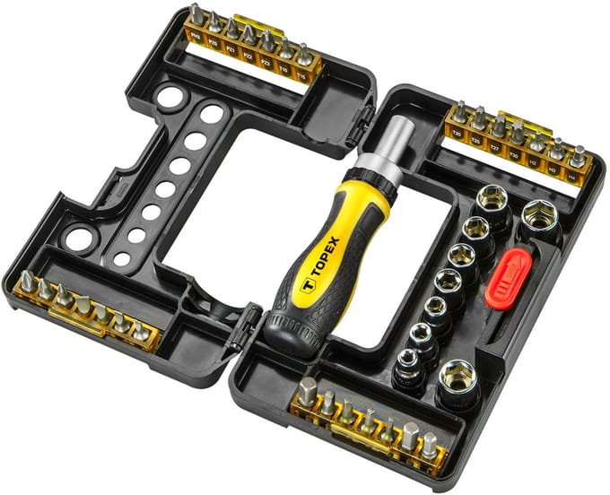 Topex - Schroevendraaier Set - 38 stuks - Ergonomische Handgreep - CrV Staal