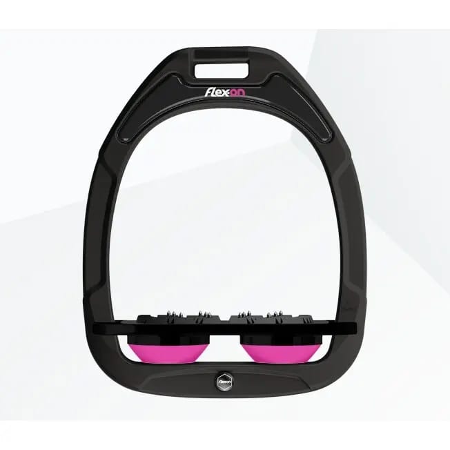 Platte Ultra Grip Zwart/Zwart/Roze Stijgbeugels Flex-On Green Composite