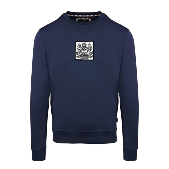 Aquascutum Heren geribbeld sweatshirt (Marine)