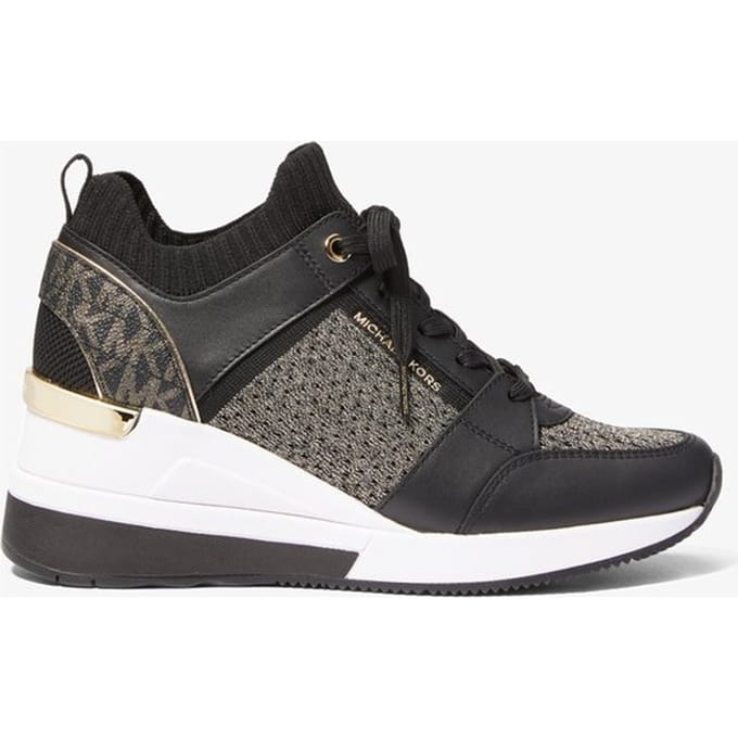 Michael Kors - mt 36 -GEORGIE KNIT TRAINER Dames Sneakers - Zwart/Goud