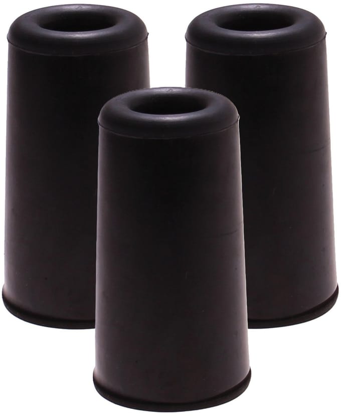 Benson Deurbuffers / deurstoppers rubbers - 3x - zwart -75 x 40 mm - met schroefbevestiging