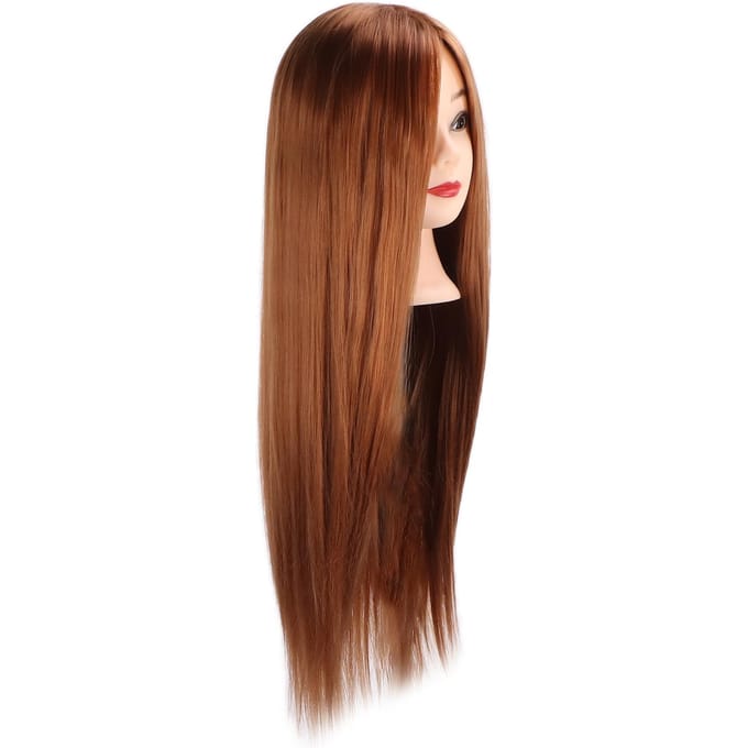 Kappershoofd Mannequin Lichtbruin Haar Vlechten Styling Training Mannequin Hoofd (met make-up) brown
