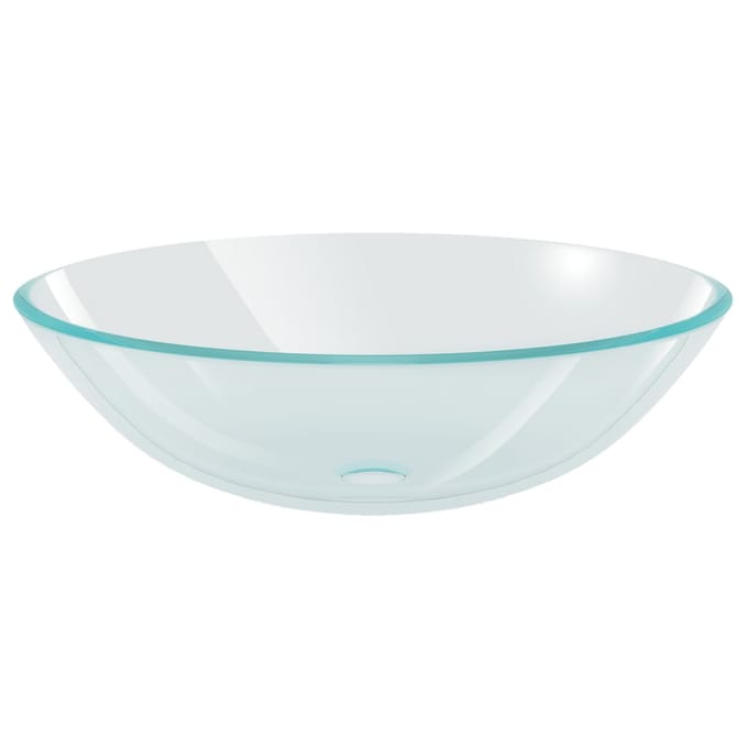 vidaXL - Wasbak - gehard - glas - 42 - cm - transparant