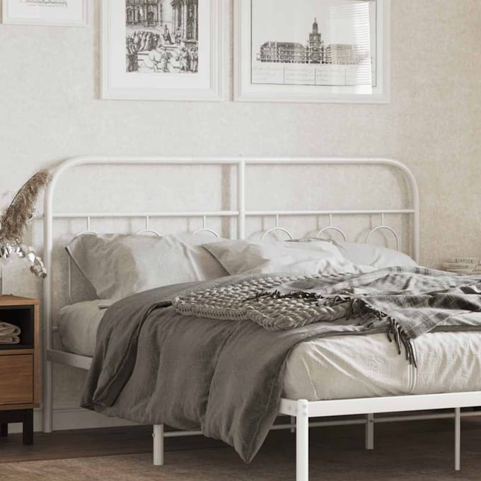 vidaXL - Vervangend - hoofdbord - 150 - cm - metaal - wit