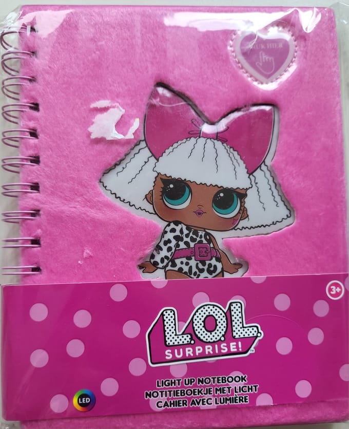 L.O.L. Surprise roze notitieboekje met (LED) licht