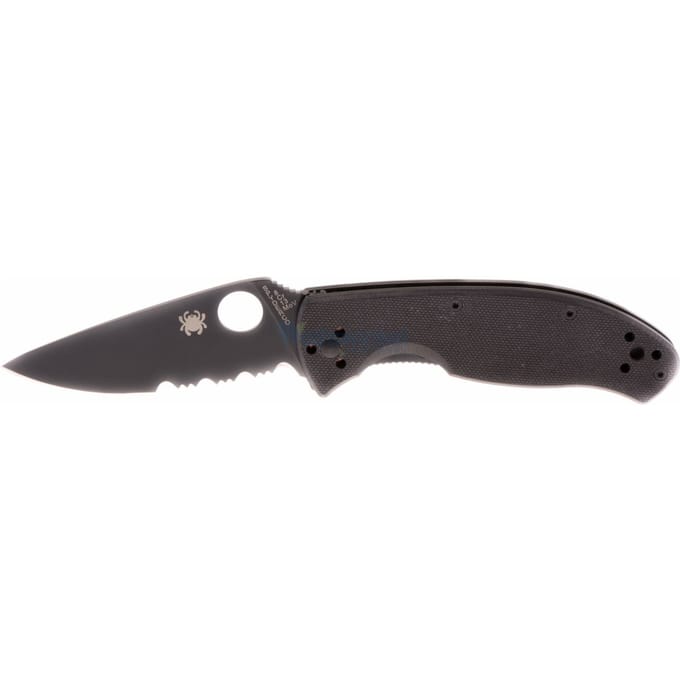 Spyderco zakmes Tenacious PE BKS half gekarteld - RVS