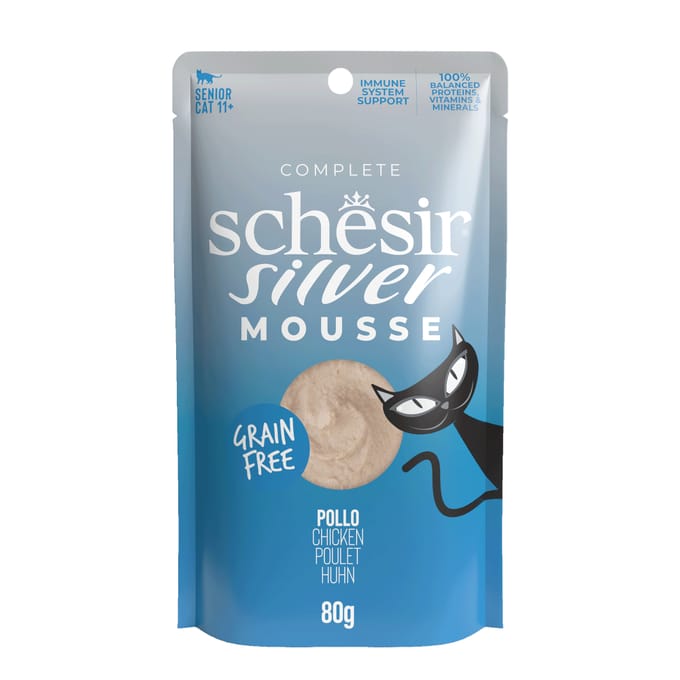 12x80g Schesir Silver Mousse Kattensnacks Kip