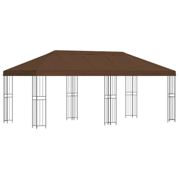 vidaXL - Tuinpaviljoen - 6 - x - 3 - m - Bruin - Polyester - en - Staal - 190 - gsm